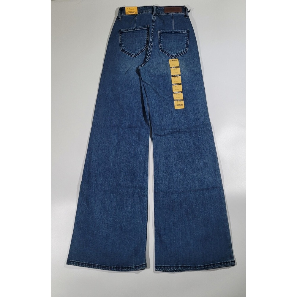 Rock & Roll Denim Womens High Rise Flare Jeans Medium Wash 24x32 BW6HD03587 NEW